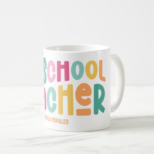 Vorschullehrer - Farbiger Text Kaffeetasse (VorderseiteRechts)