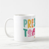 Vorschullehrer - Farbiger Text Kaffeetasse (Links)