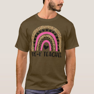 Vorschullehrer Funny Leopard Rainbow Zurück zur Sc T-Shirt