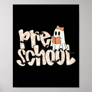 Vorschullehrer Halloween-Geisterlehrer Lesen Poster