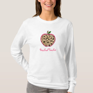 Vorschullehrer-Leopard-Druck Apple T-Shirt