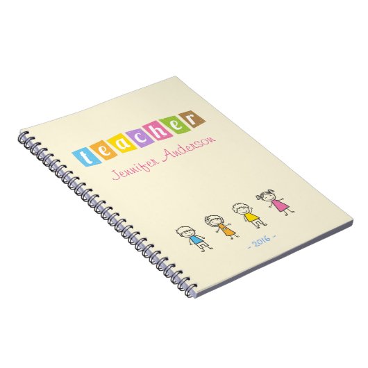 Vorschullehrer-niedliche Bleistift-Illustrationen Notizblock (Rechte Seite)