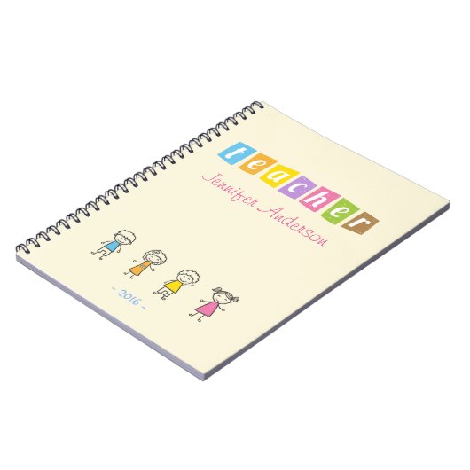 Vorschullehrer-niedliche Bleistift-Illustrationen Notizblock (Linke Seite)