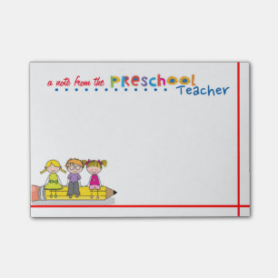 Vorschullehrer-Post-Itanmerkungen Post-it Klebezettel