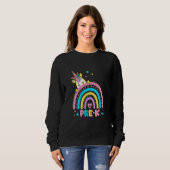 Vorschullehrer Regenbogen-Leopard Zurück zur Schu Sweatshirt (Vorne ganz)