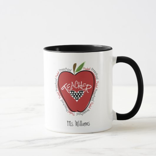 Vorschullehrer-Rot Apple Tasse (Rechts)