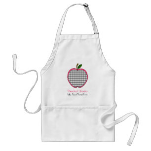 Vorschullehrer-Schürze - Holzkohlen-Gingham Apple Schürze
