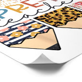 Vorschullehrer Spaß Leopard Bleistift Glücklicher Poster (Ecke)