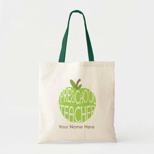 Vorschullehrer-Tasche - grünes Apple Tragetasche (Vorne)