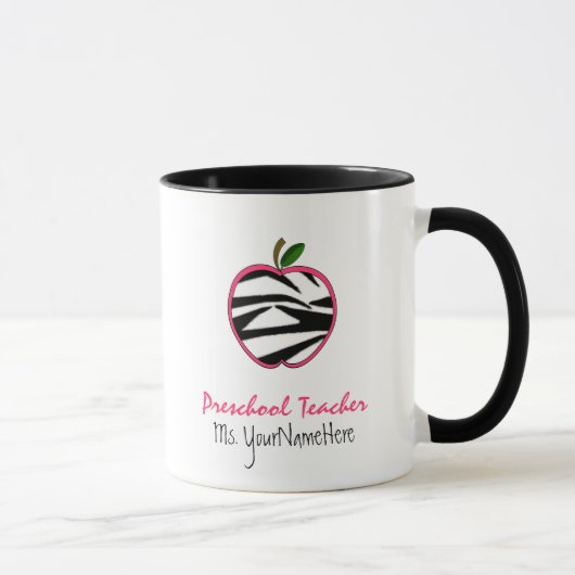 Vorschullehrer-Tasse - Zebra-Druck Apple Tasse (Rechts)