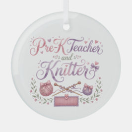 Vorschullehrer und Stricker Porzellan-Ornament Ornament Aus Glas