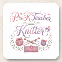 Vorschullehrer und Stricker Untersetzer (Set von 6