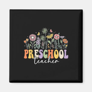 Vorschullehrer Wildblume Zurück zur Schule Floral Magnet