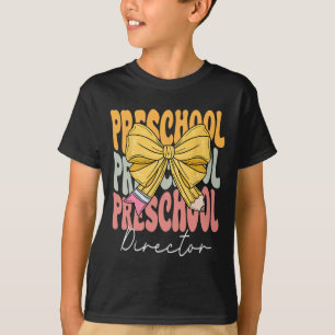 Vorschulleiterin Groovy Coquette Schleife Cute Rüc T-Shirt