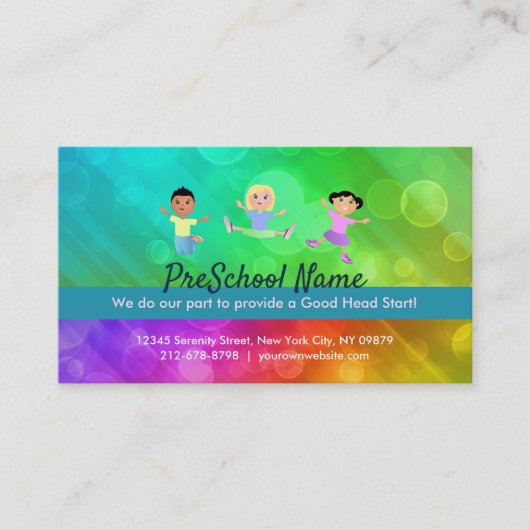 Vorschulslogans Visitenkarte (Vorderseite)