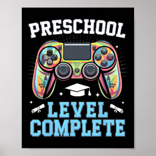 Vorschulstufe Abgeschlossen Letzter Schultag Gamer Poster