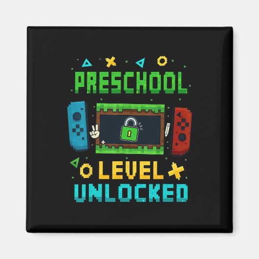 Vorschulstufe freigeschaltet Ck To School Pixel Ar Magnet (Vorne)