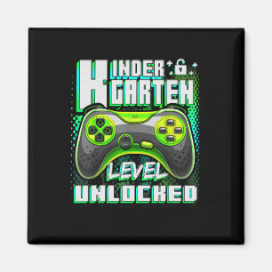 Vorschulstufe freigeschaltet Lustiger Gamer-Jungen Magnet