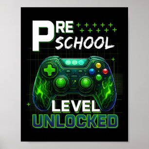 Vorschulstufe freigeschaltet Pre-K-Gamer-Junge ers Poster