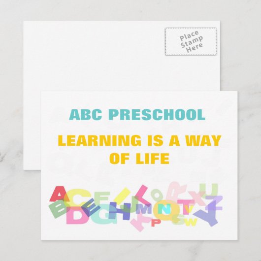 Vorschulwerbung Postkarte (Vorne/Hinten)