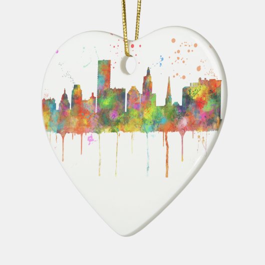 VORSEHUNG, RHODE ISLAND SKYLINE KERAMIKORNAMENT (Links)