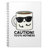 Vorsicht 100% Hotness Funny Coffee Pun Notizblock (Vorderseite)