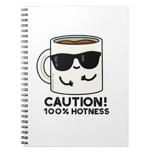 Vorsicht 100% Hotness Funny Coffee Pun Notizblock (Vorderseite)