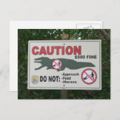 Vorsicht Alligatoren Signieren Postkarte (Vorne/Hinten)