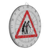 VORSICHT Ältere Menschen - Verkehrszeichen im Vere Dartscheibe (Vorderseite Links)