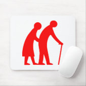 VORSICHT Ältere Menschen - Verkehrszeichen im Vere Mousepad (Mit Mouse)