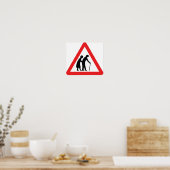 VORSICHT Ältere Menschen - Verkehrszeichen im Vere Poster (Küche)