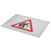 VORSICHT Ältere Menschen - Verkehrszeichen im Vere Schneidebrett (Ecke)