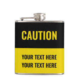 Vorsicht anpassen Gelb zeichnen Flachmann