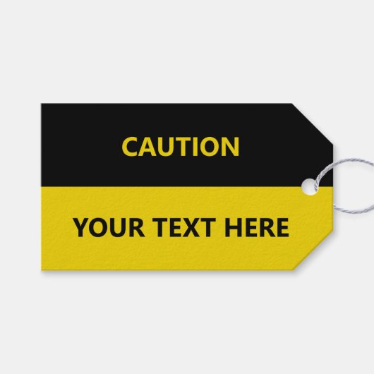 Vorsicht anpassen Gelb zeichnen Geschenkanhänger (Vorderseite (Horizontal))