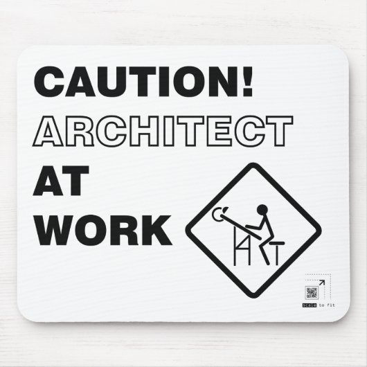 Vorsicht! Architekt bei der Arbeit Mousepad (Vorne)