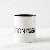 Vorsicht-Architekt bei der Arbeit Zweifarbige Tasse (Mittel)