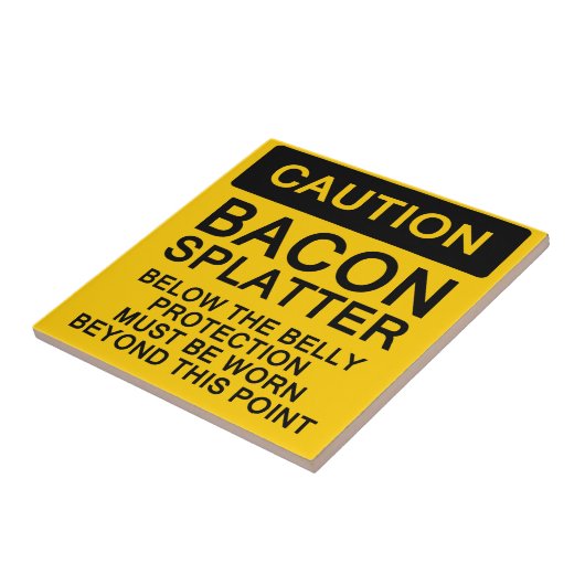 Vorsicht Bacon Spritzer Fliese (Seite)