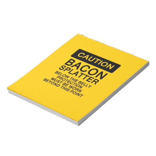 Vorsicht Bacon Spritzer Notizblock (Rotiert)