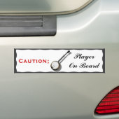 VORSICHT; BANJO-SPIELER AUF BOARD-BUMPER AUFKLEBER AUTOAUFKLEBER (Auf Auto)