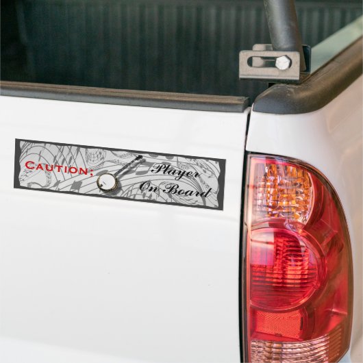 VORSICHT; BANJO-SPIELER AUF BOARD-BUMPER AUFKLEBER AUTOAUFKLEBER (Auf Lkw)