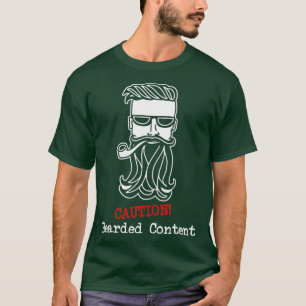 Vorsicht Bartinhalt Funny Beard und Mustache G T-Shirt