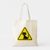 Vorsicht Begleiter Schild Black Cat Tote Bag Tragetasche (Rückseite)