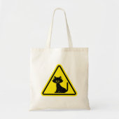 Vorsicht Begleiter Schild Black Cat Tote Bag Tragetasche (Vorne)