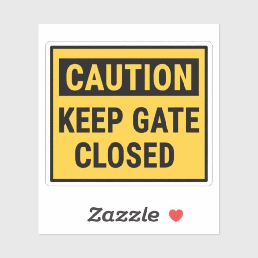 Vorsicht Behalt Gate Closed Sign Aufkleber (Blatt)