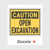 Vorsicht bei der Ausgrabung Aufkleber (Blatt)