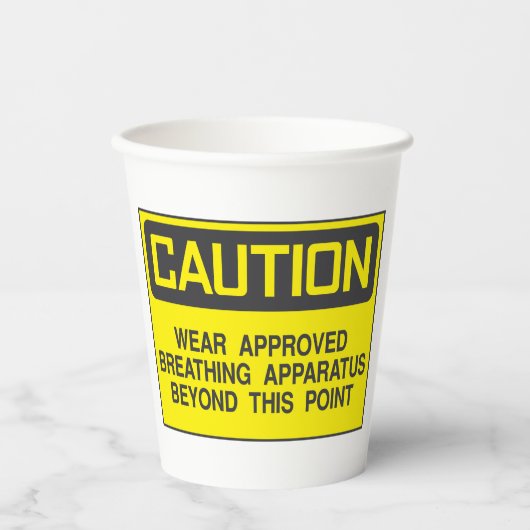 Vorsicht bei der Benutzung von Schildkröten Pappbecher (Vorderseite)