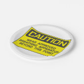 Vorsicht bei der Benutzung von Schildkröten Pappteller (Schrägansicht)