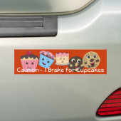 Vorsicht bei der Bremse für Cupcake Autoaufkleber (Auf Auto)