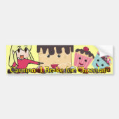 Vorsicht bei der Bremse für Schokolade Chibi - Maß Autoaufkleber (Vorne)
