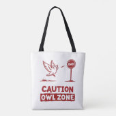 Vorsicht bei der Eule-Zone - Design der abgespielt Tasche (Rückseite)